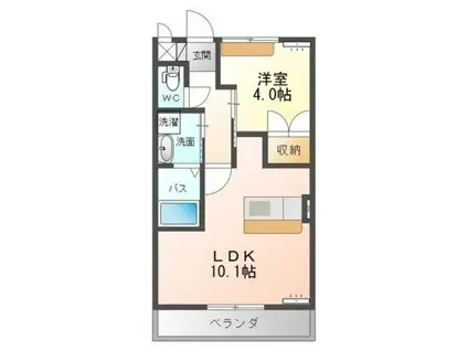 ラフィネ(1LDK/2階)の間取り写真