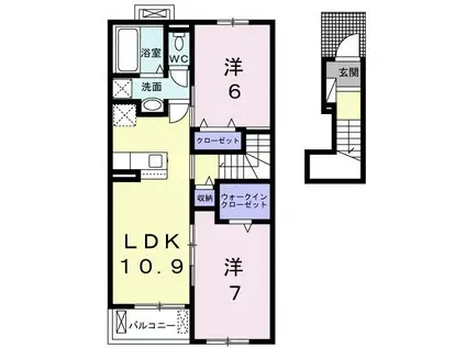 アヴニールI(2LDK/2階)の間取り写真