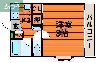 アソシエ津島(1K/3階)の間取り写真
