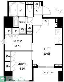 タスキプライムテラス本蓮沼(2LDK/9階)の間取り写真