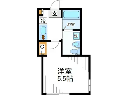 セントラルヒルズ横浜山手(1K/1階)の間取り写真