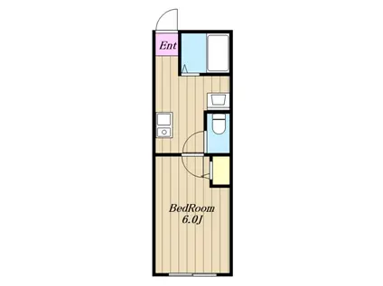 国分北1丁目アパート(1K/3階)の間取り写真