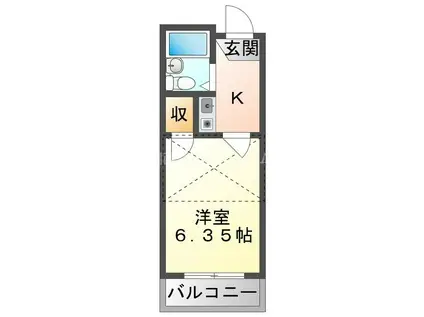 アクセスB(1K/2階)の間取り写真