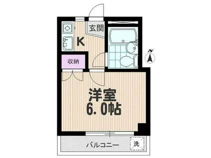 エルセリート戸田公園(1K/2階)の間取り写真