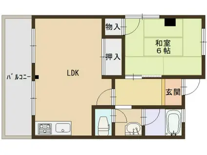 サウスステイツ姫路(1LDK/3階)の間取り写真