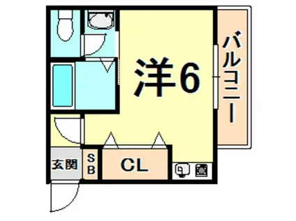 キョンファー門戸(ワンルーム/2階)の間取り写真