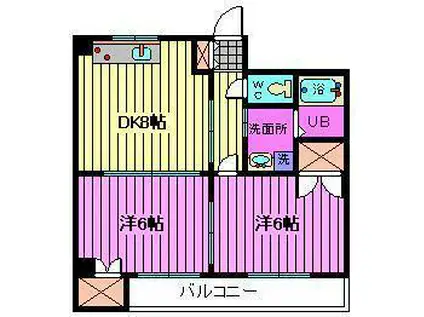 クレッセント堀の内(2DK/1階)の間取り写真