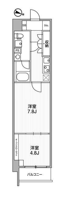 WEAVE BASE -ITABASHI HONCHO(2K/7階)の間取り写真
