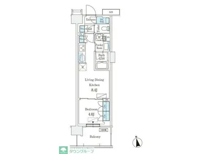 スカイグランデ津田沼(1LDK/1階)の間取り写真