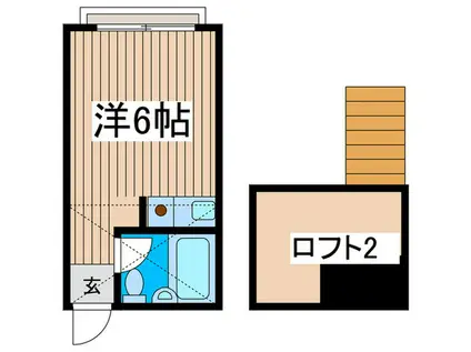 スイートハウスB(ワンルーム/2階)の間取り写真