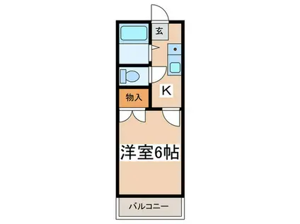 サンテラス毛利台(ワンルーム/2階)の間取り写真