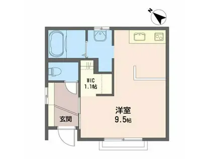 ソディア.ウエストI(ワンルーム/1階)の間取り写真