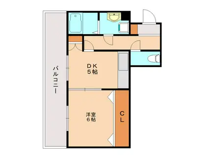 リファレンス小倉(1DK/4階)の間取り写真