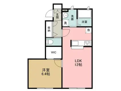 西武池袋線 保谷駅 徒歩10分 2階建 築15年(1LDK/1階)の間取り写真