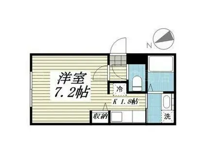 プレシェルト中の島(1K/1階)の間取り写真