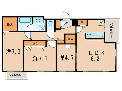 M-SELECTION.STELLA(3LDK/4階)の間取り写真