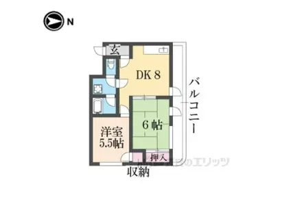レスターテ2(2DK/3階)の間取り写真