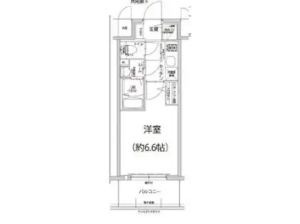 エスリード神戸大倉山ヒルズ(1K/8階)の間取り写真