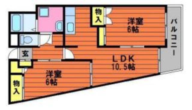 マンションクラデン(2LDK/5階)の間取り写真