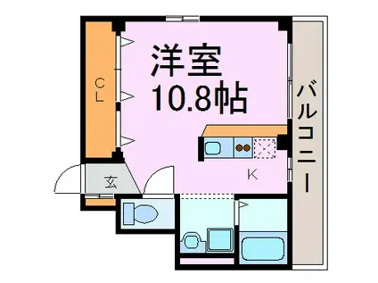 ソフィーユ常滑(ワンルーム/2階)の間取り写真