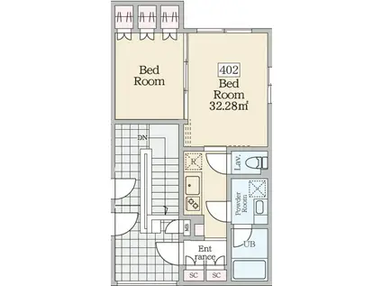 REVERESIDENCE初台(1LDK/4階)の間取り写真
