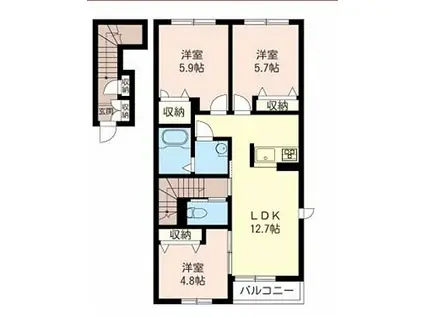 RELAFORT蘇我(3LDK/2階)の間取り写真