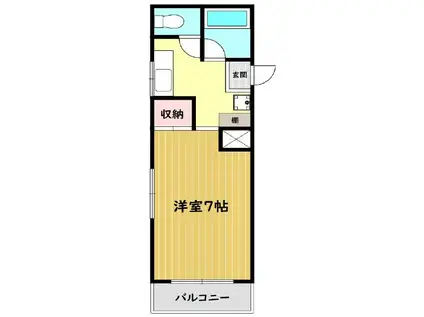PLAZA・M・V(1K/3階)の間取り写真