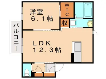 シェソワロゼ(1LDK/2階)の間取り写真