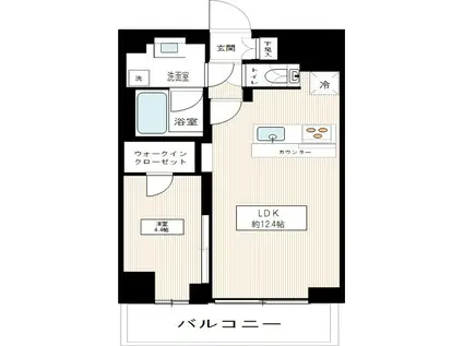 LIBTH美栄橋(1LDK/11階)の間取り写真