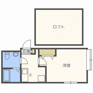 クレステッドピジョン(1K/1階)の間取り写真