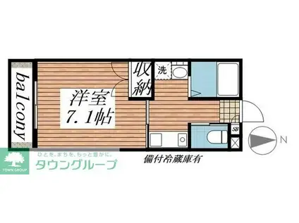 キチーム津田沼 ANNEX(1K/3階)の間取り写真