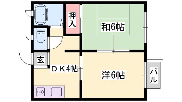 グレイスフルコート(2K/1階)の間取り写真