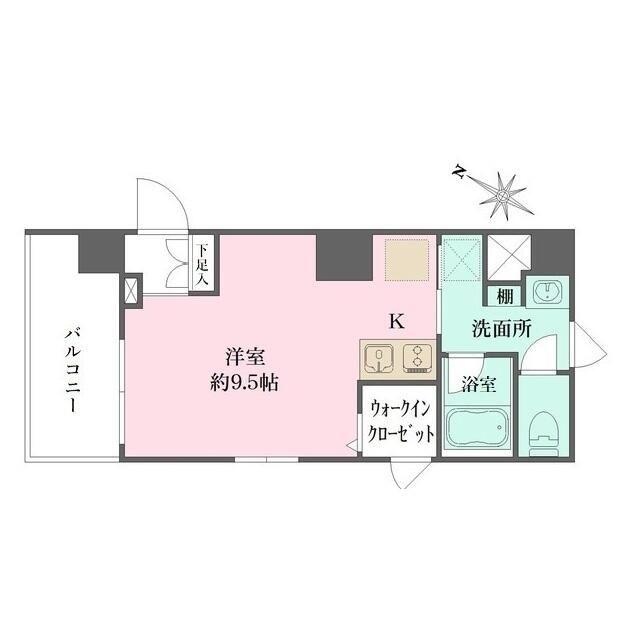 WHARF文京茗荷谷(ワンルーム/10階)の間取り写真