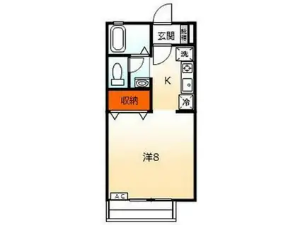 メゾンかがやきI・II・III(1K/2階)の間取り写真