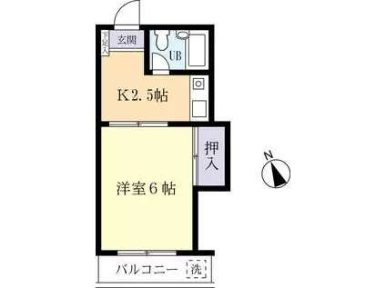 セレーナ土浦(1K/1階)の間取り写真