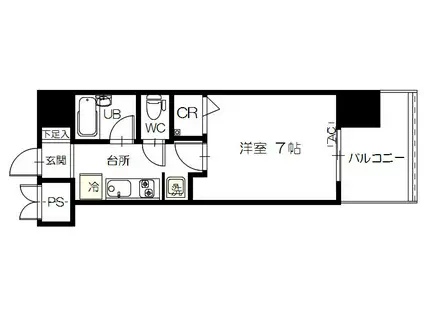 フラットリア仙台駅東(1K/8階)の間取り写真