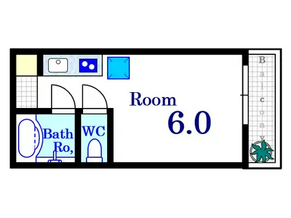 スカイハイツ3号(ワンルーム/5階)の間取り写真