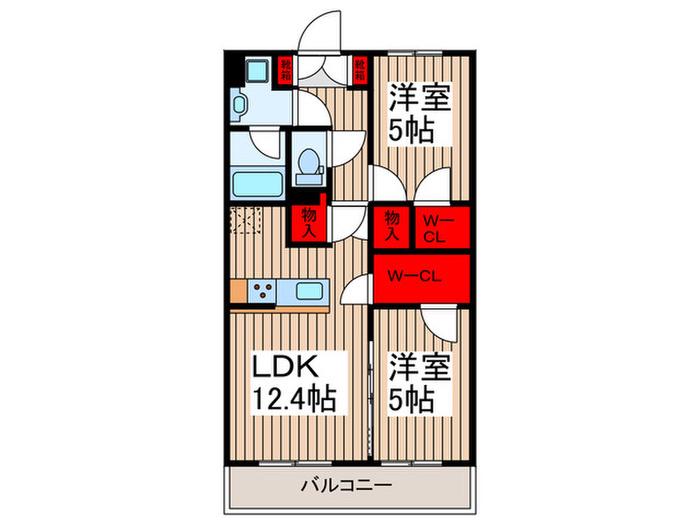 テラス上石神井ウエスト(2LDK/2階)の間取り写真