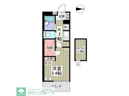 グラツィア(1K/2階)の間取り写真