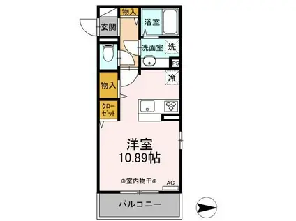 サンキエーム前橋(ワンルーム/3階)の間取り写真