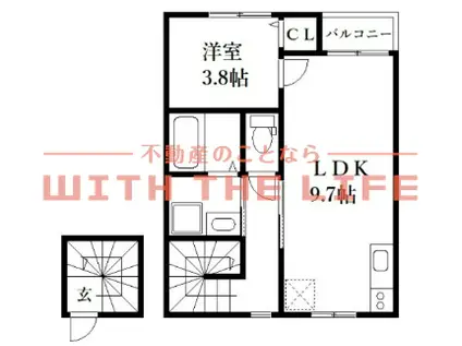 アールエル鳥栖(1LDK/2階)の間取り写真