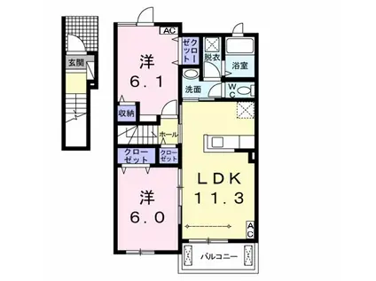 エバーロング(2LDK/2階)の間取り写真