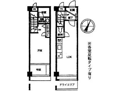 コリーヌ八雲 弐番館(1LDK/1階)の間取り写真