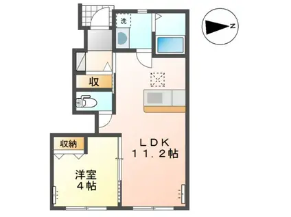 スターテラス大網(1LDK/1階)の間取り写真