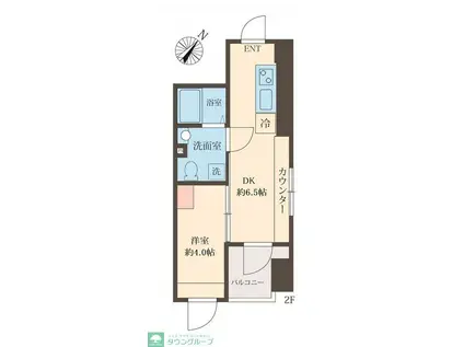 スフィア日本橋富沢町(1DK/4階)の間取り写真