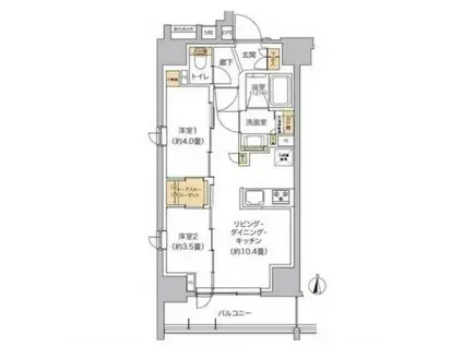 リビオメゾン東池袋(2LDK/12階)の間取り写真
