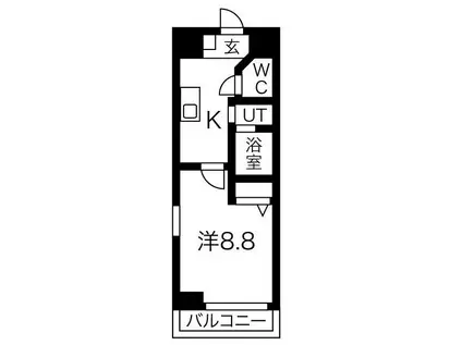サンパティーク東片端(1K/10階)の間取り写真