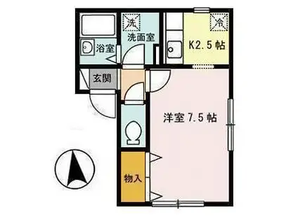 セジュール桜ヶ丘(1K/2階)の間取り写真