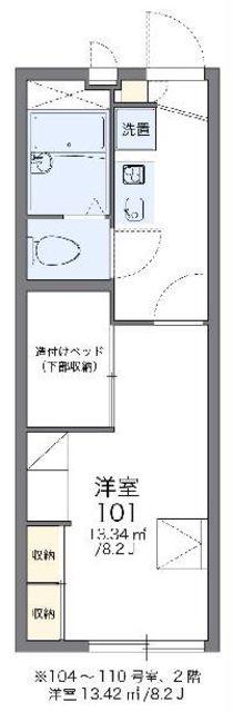 レオパレス慶弐番館(1K/1階)の間取り写真