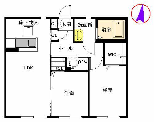 シャーメゾンひかり(2LDK/1階)の間取り写真